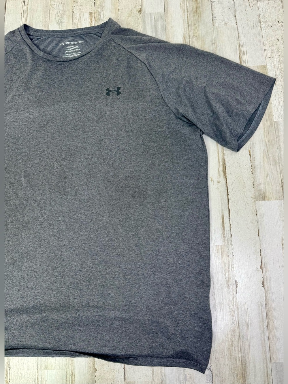 Under Armour The Tech Tee Men's 2XL Gray Polyester Short Sleeve T-Shirt - Picture 2 of 10